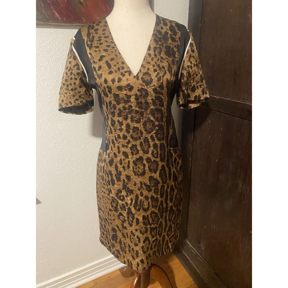 Sandro  dress  Silk Wool Leopard Cheetah Print Xs